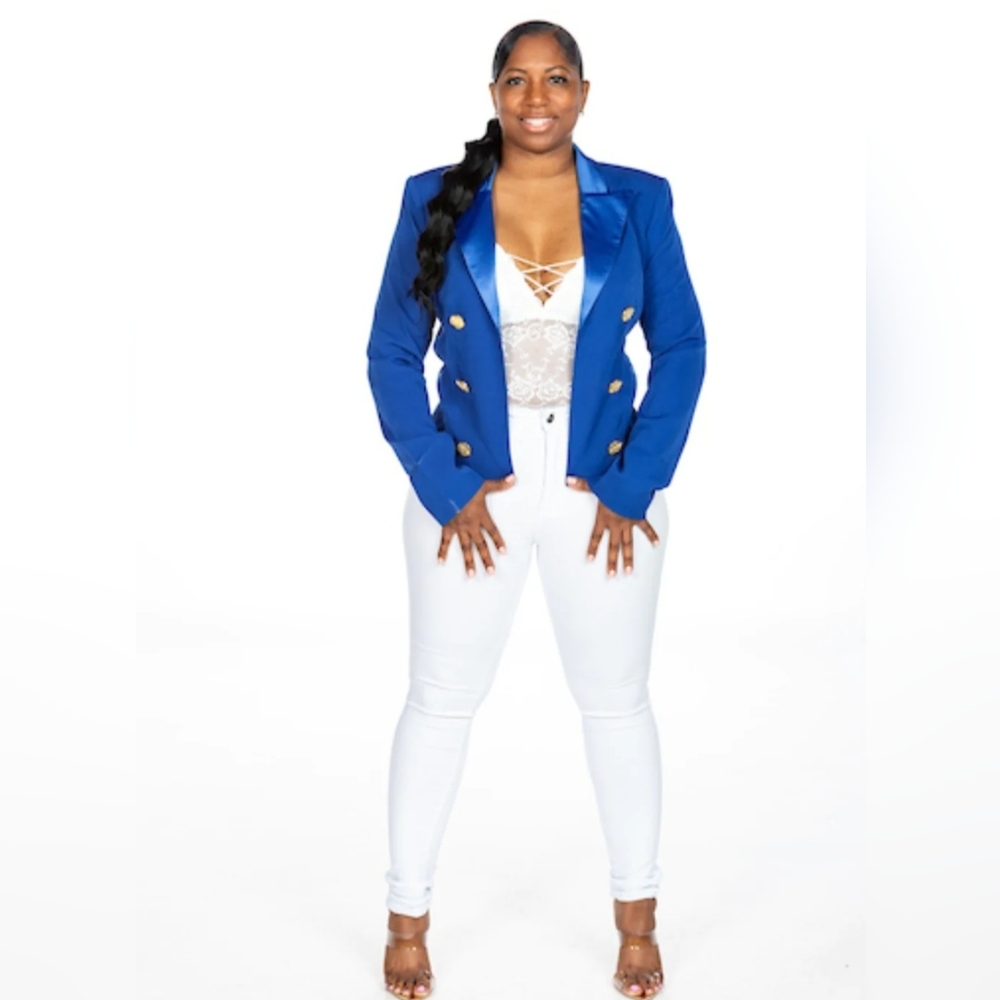 Blue Tuxedo Blazer - Picture 2 of 2